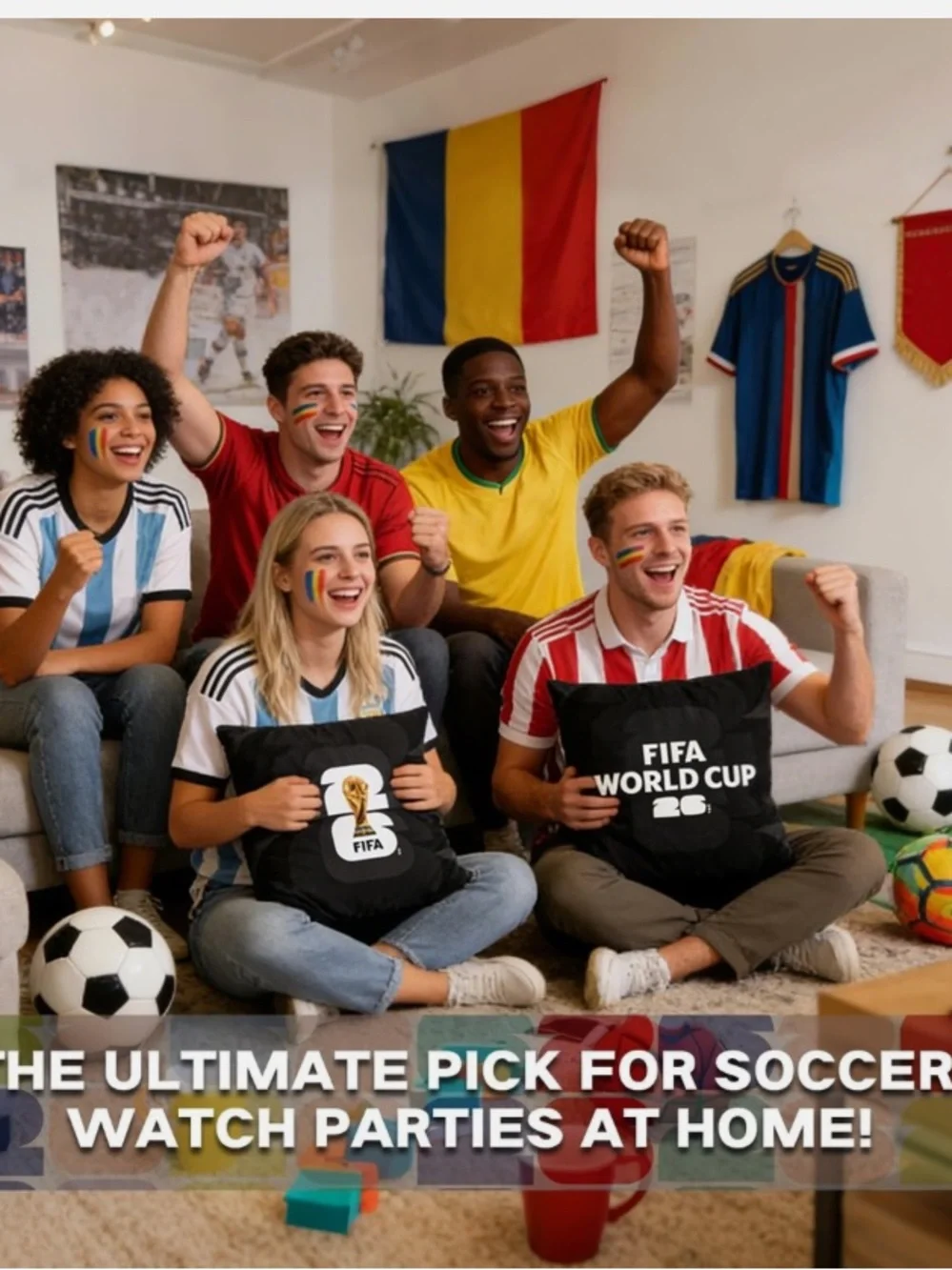 FIFA World Cup 26 Black Logo Throw Pillow